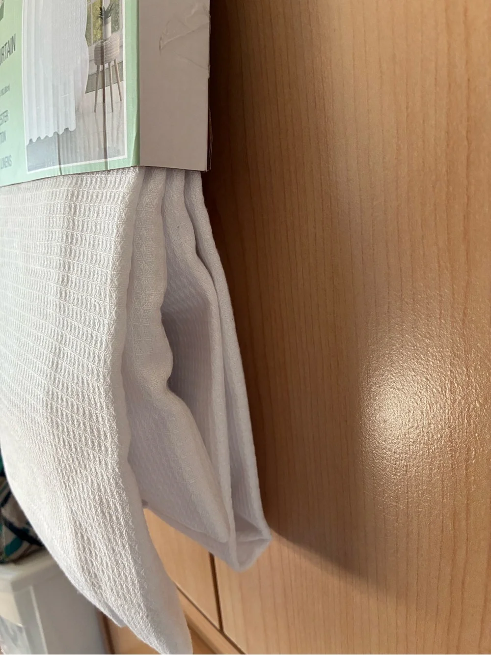 The Spring Shop White Waffle-Texture Shower Curtain NWT!